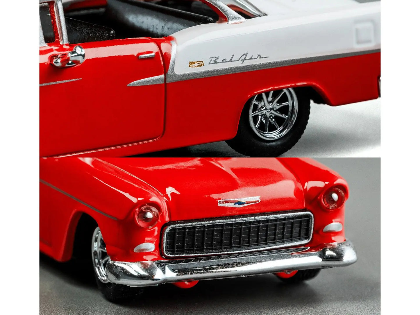 1955 Chevrolet Bel Air Red and White "Collection" Series 1/64 Diecast Model Car by Majorette - Egypt Seller