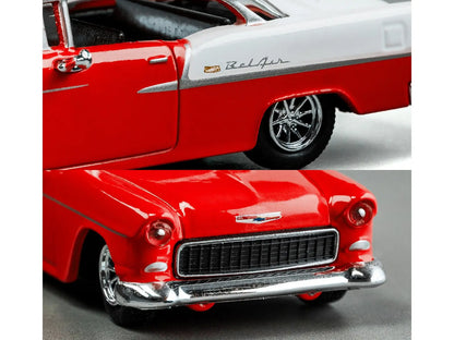 1955 Chevrolet Bel Air Red and White "Collection" Series 1/64 Diecast Model Car by Majorette - Egypt Seller