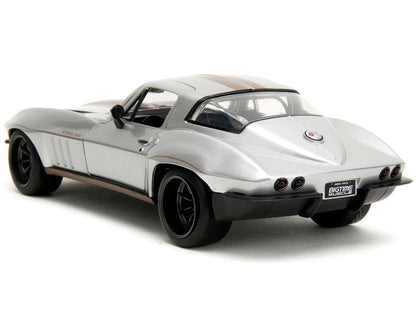 1966 Chevrolet Corvette Silver Metallic with Bronze Stripes "Bigtime Muscle" Series 1/24 Diecast Model Car by Jada - Egypt Seller