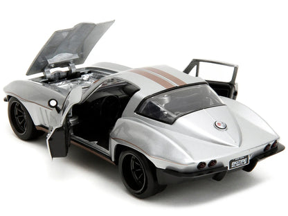 1966 Chevrolet Corvette Silver Metallic with Bronze Stripes "Bigtime Muscle" Series 1/24 Diecast Model Car by Jada - Egypt Seller