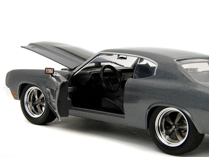 1970 Chevrolet Chevelle SS Gray Metallic with Black Stripes "Fast & Furious" (2009) Movie "Fast & Furious" Series 1/24 Diecast Model Car by Jada - Egypt Seller
