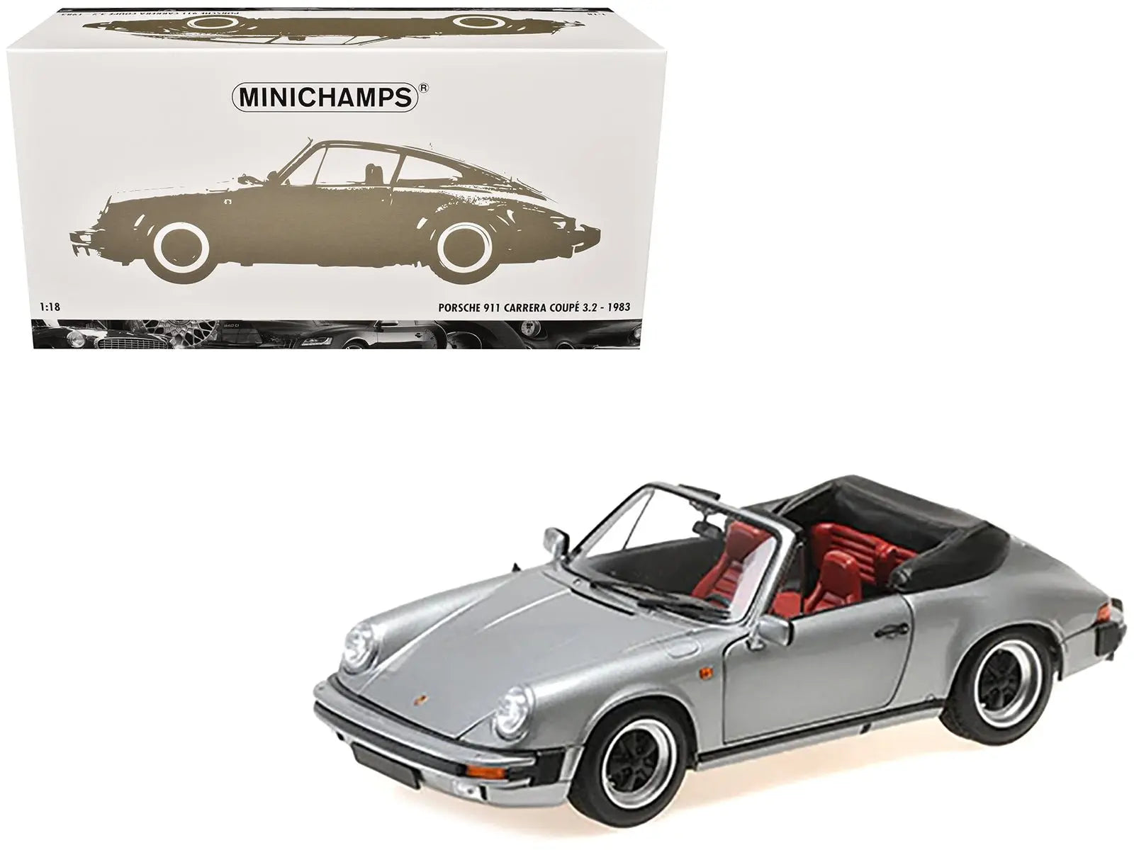 1983 Porsche 911 Carrera Cabriolet 3.2 Gray Metallic 1/18 Diecast Model Car by Minichamps - Egypt Seller