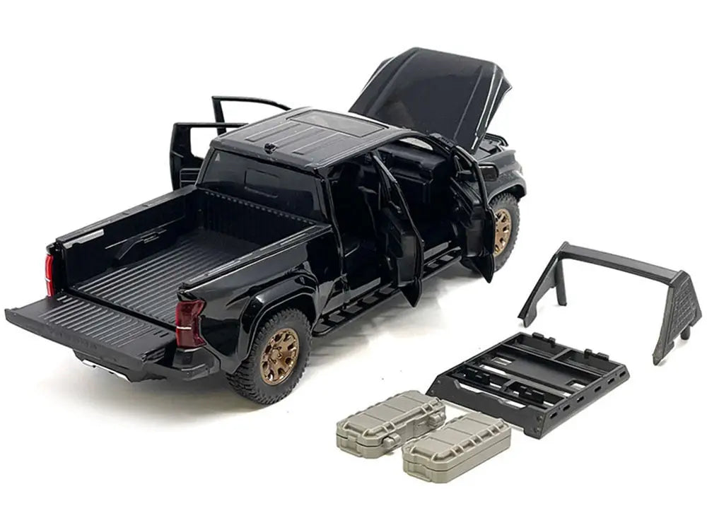 2024 Toyota Tacoma Trailhunter Edition Pickup Truck Black 1/24 Diecast Model Car - Egypt Seller
