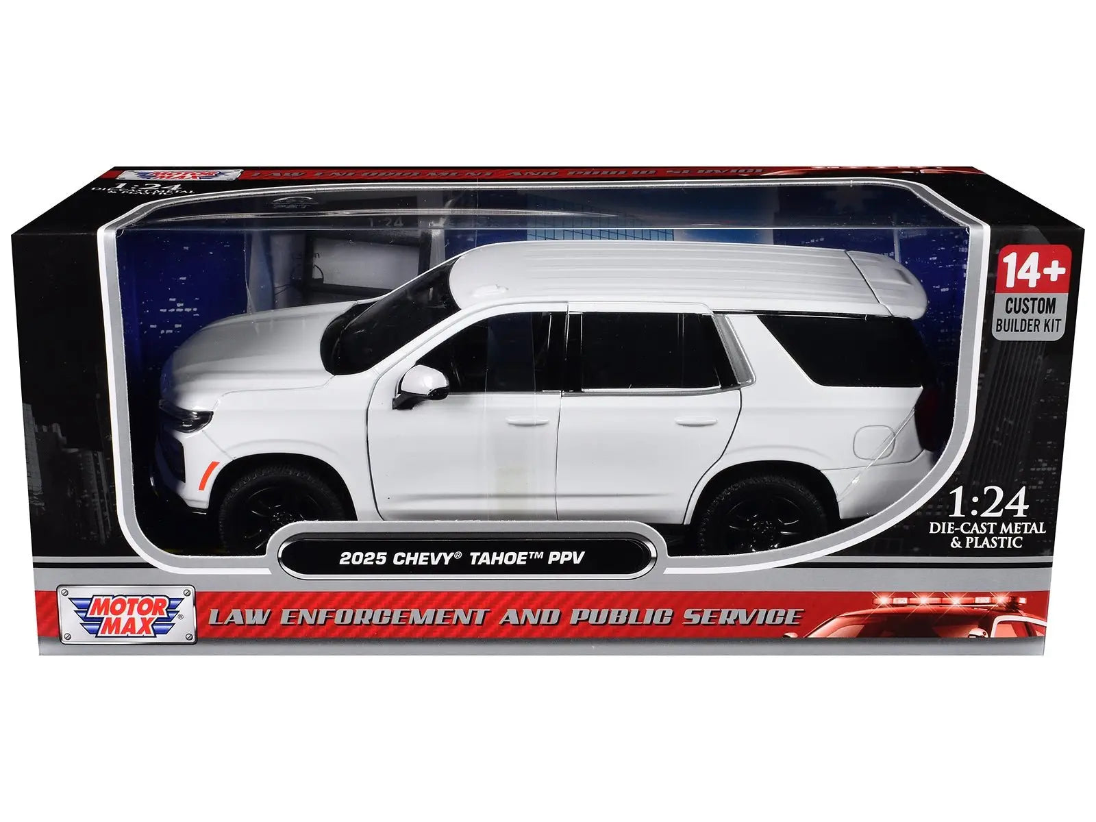 2025 Chevrolet Tahoe PPV White "Custom Builder's Kit - Law Enforcement and Public Service" Series 1/24 Diecast Model Car by Motormax - Egypt Seller