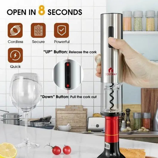 6 - in - 1 Electric Wine Bottle Opener Set with Foil Cutter - Egypt Seller