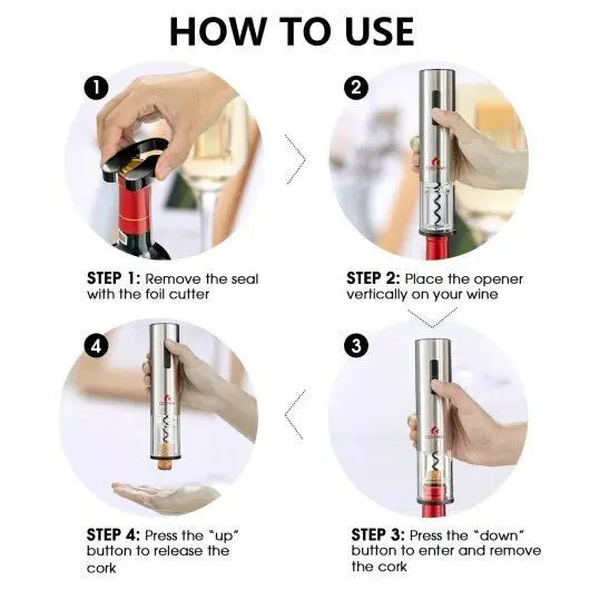 6 - in - 1 Electric Wine Bottle Opener Set with Foil Cutter - Egypt Seller