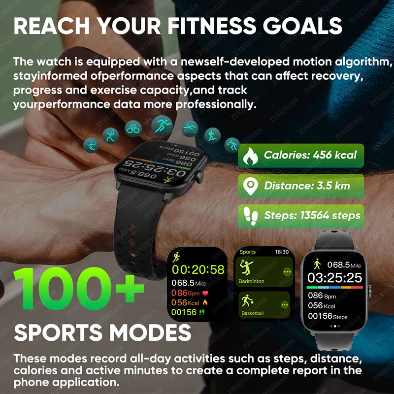 2.01" AMOLED Smart Watch – Bluetooth Calls & IP68 Fitness