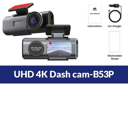 Dash Cam 4K UHD Recording Car Camera DVR Night Vision Video Recorder Built - In Wi - Fi Support GPS 24H Parking - Egypt Seller