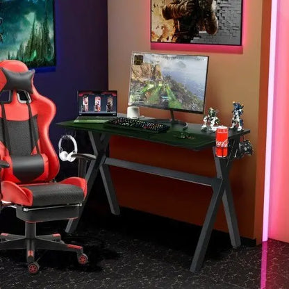 Ergonomic Gaming Desk with Mousepad and Cup Headphone Holder - Egypt Seller