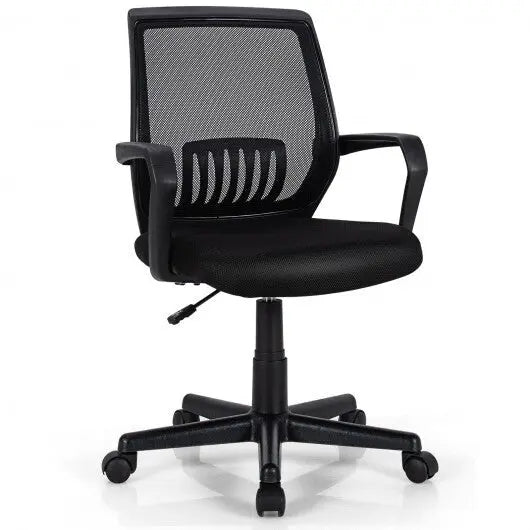 Mid - Back Mesh Height Adjustable Executive Chair with Lumbar Support - Color: Black - Egypt Seller