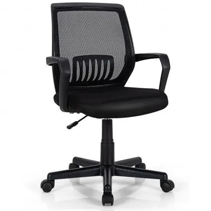 Mid - Back Mesh Height Adjustable Executive Chair with Lumbar Support - Color: Black - Egypt Seller