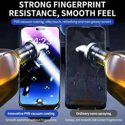 Oleophobic Coating Dust Free Easy Installation Screen Protector For iPhone 14 11 13 12 15 Pro Max Mini XS X XR 15 16 Plus Glass - Egypt Seller