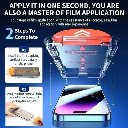 Oleophobic Coating Dust Free Easy Installation Screen Protector For iPhone 14 11 13 12 15 Pro Max Mini XS X XR 15 16 Plus Glass - Egypt Seller