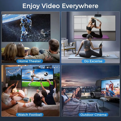 Projector with 5G WiFi and Bluetooth, 10000L Native 1080P Portable Outdoor Video Projector 4K Supported, Home Theater Movie Projector with Screen for Phone/PC/TV Stick/PS5(FBA???,?????) - Egypt Seller