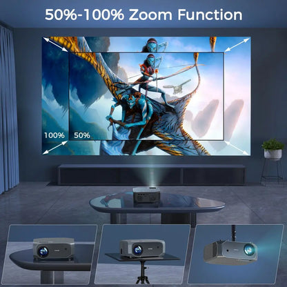 Projector with 5G WiFi and Bluetooth, 10000L Native 1080P Portable Outdoor Video Projector 4K Supported, Home Theater Movie Projector with Screen for Phone/PC/TV Stick/PS5(FBA???,?????) - Egypt Seller