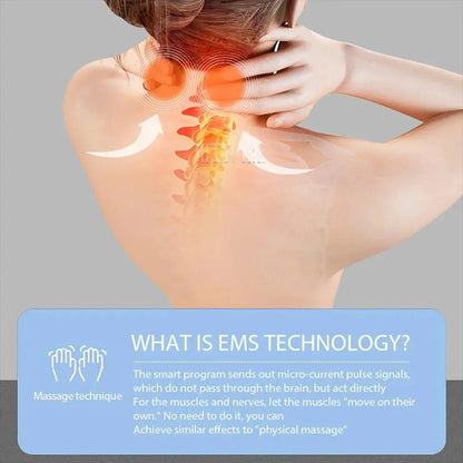 Pulse Neck Massager Electric Smart EMS Cervical Massagers TENS Pain Relief Relaxation Muscle Kneading Massage - Egypt Seller