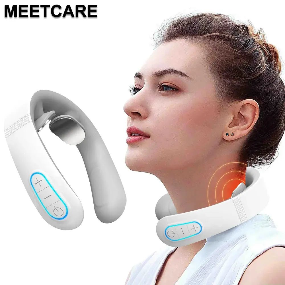Pulse Neck Massager Electric Smart EMS Cervical Massagers TENS Pain Relief Relaxation Muscle Kneading Massage - Egypt Seller