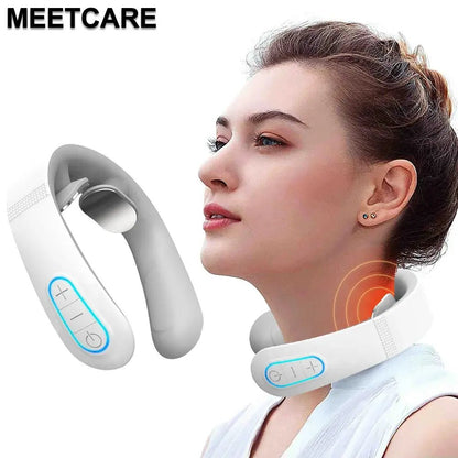 Pulse Neck Massager Electric Smart EMS Cervical Massagers TENS Pain Relief Relaxation Muscle Kneading Massage - Egypt Seller
