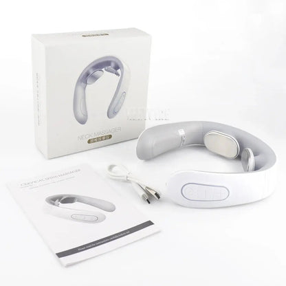 Pulse Neck Massager Electric Smart EMS Cervical Massagers TENS Pain Relief Relaxation Muscle Kneading Massage - Egypt Seller