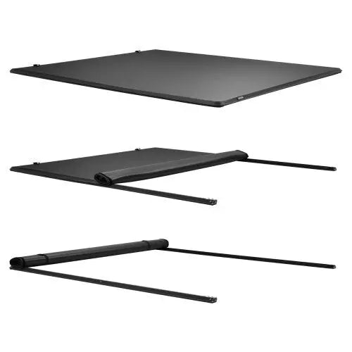Soft Roll - Up Truck Bed Tonneau Cover, Compatible with 2020 - 2025 Chevy Silverado/GMC Sierra 2500 3500 HD, Fits 6.9 ft (6 ft 10 in/82 in) Bed, PVC Tonneau Cover with Aluminum Alloy Support Bars - Egypt Seller