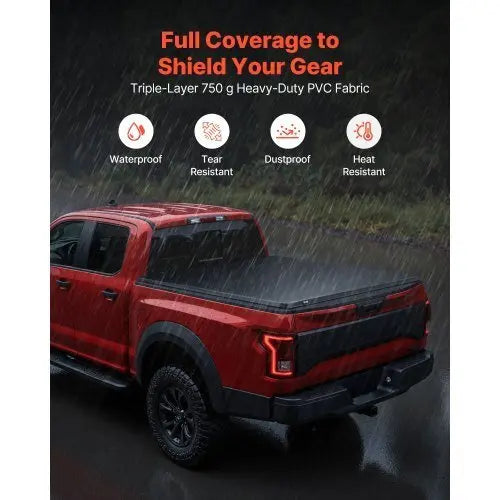 Soft Roll - Up Truck Bed Tonneau Cover, Compatible with 2020 - 2025 Chevy Silverado/GMC Sierra 2500 3500 HD, Fits 6.9 ft (6 ft 10 in/82 in) Bed, PVC Tonneau Cover with Aluminum Alloy Support Bars - Egypt Seller