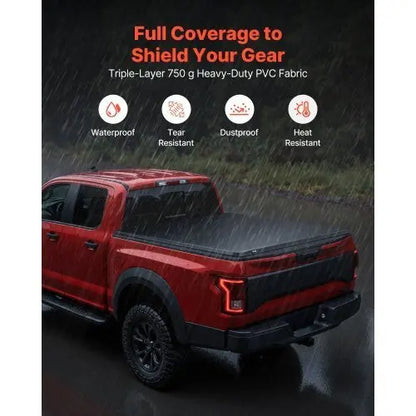 Soft Roll - Up Truck Bed Tonneau Cover, Compatible with 2020 - 2025 Chevy Silverado/GMC Sierra 2500 3500 HD, Fits 6.9 ft (6 ft 10 in/82 in) Bed, PVC Tonneau Cover with Aluminum Alloy Support Bars - Egypt Seller