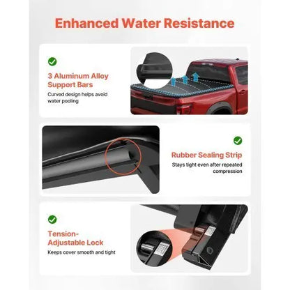 Soft Roll - Up Truck Bed Tonneau Cover, Compatible with 2020 - 2025 Chevy Silverado/GMC Sierra 2500 3500 HD, Fits 6.9 ft (6 ft 10 in/82 in) Bed, PVC Tonneau Cover with Aluminum Alloy Support Bars - Egypt Seller