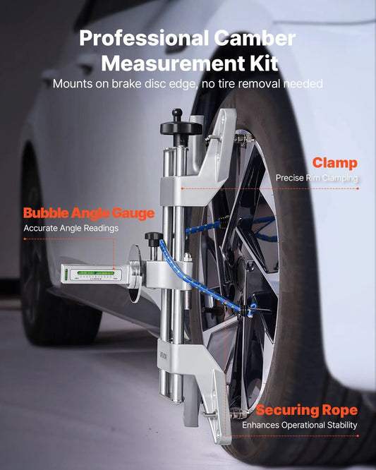 Wheel Clamp & Magnetic Adapter, 1 PCS Aluminum Alloy Wheel Alignment Tool for Precise Camber Gauge, Fits 11 - 25 Inch Rims, Universal Magnetic Gauge Tire Repair Tool for Car Truck SUV Motorcycle - Egypt Seller
