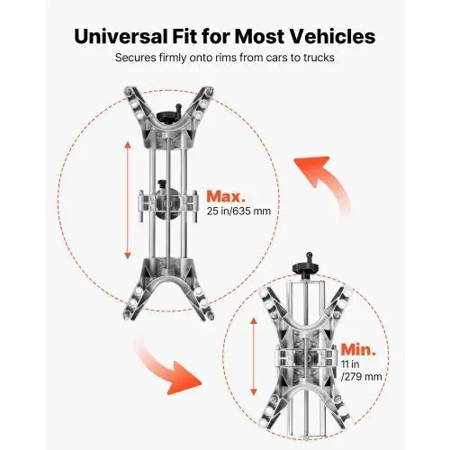 Wheel Clamp & Magnetic Adapter, 1 PCS Aluminum Alloy Wheel Alignment Tool for Precise Camber Gauge, Fits 11 - 25 Inch Rims, Universal Magnetic Gauge Tire Repair Tool for Car Truck SUV Motorcycle - Egypt Seller