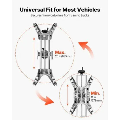 Wheel Clamp & Magnetic Adapter, 1 PCS Aluminum Alloy Wheel Alignment Tool for Precise Camber Gauge, Fits 11 - 25 Inch Rims, Universal Magnetic Gauge Tire Repair Tool for Car Truck SUV Motorcycle - Egypt Seller