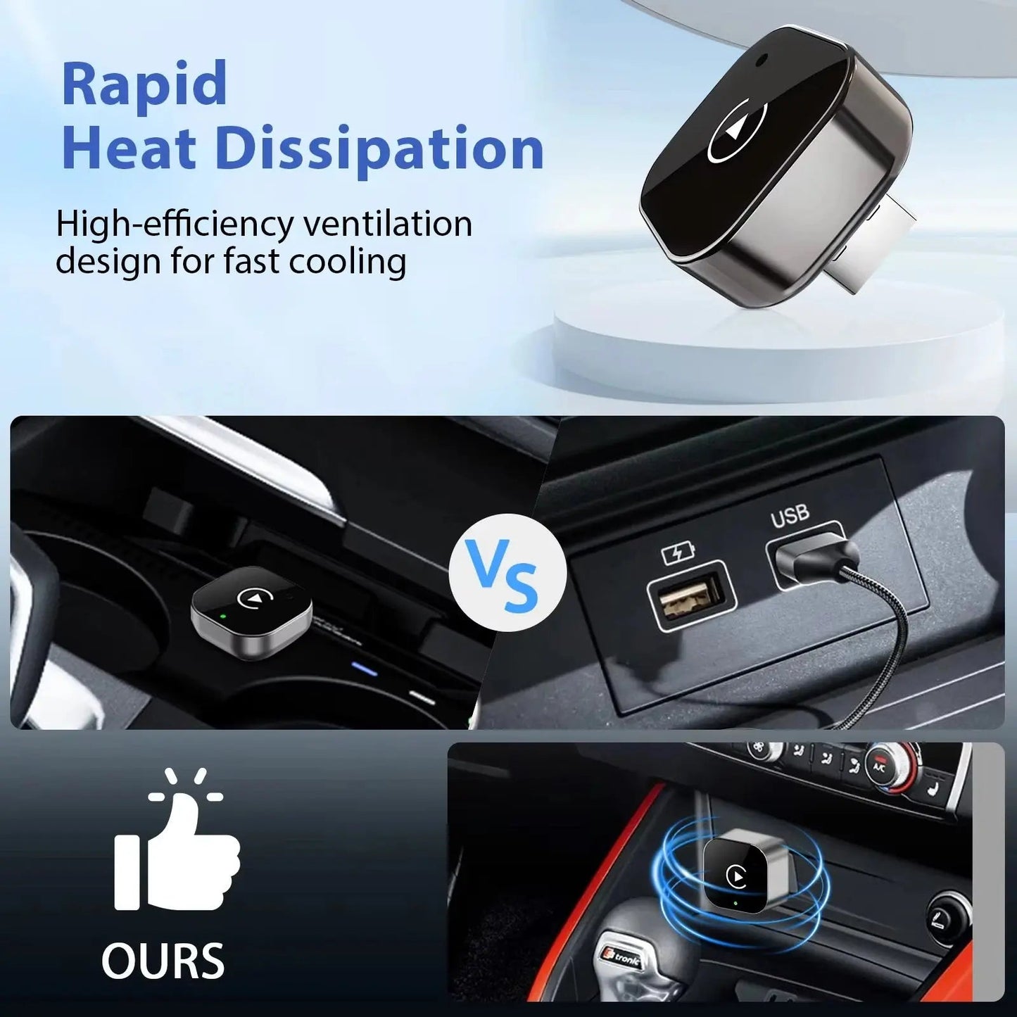XUDA 2in1 Wireless CarPlay Adapter Android Auto AI Smart Box Car Intelligent Systems For VW Toyota Nissan Honda Ford Benz - Egypt Seller