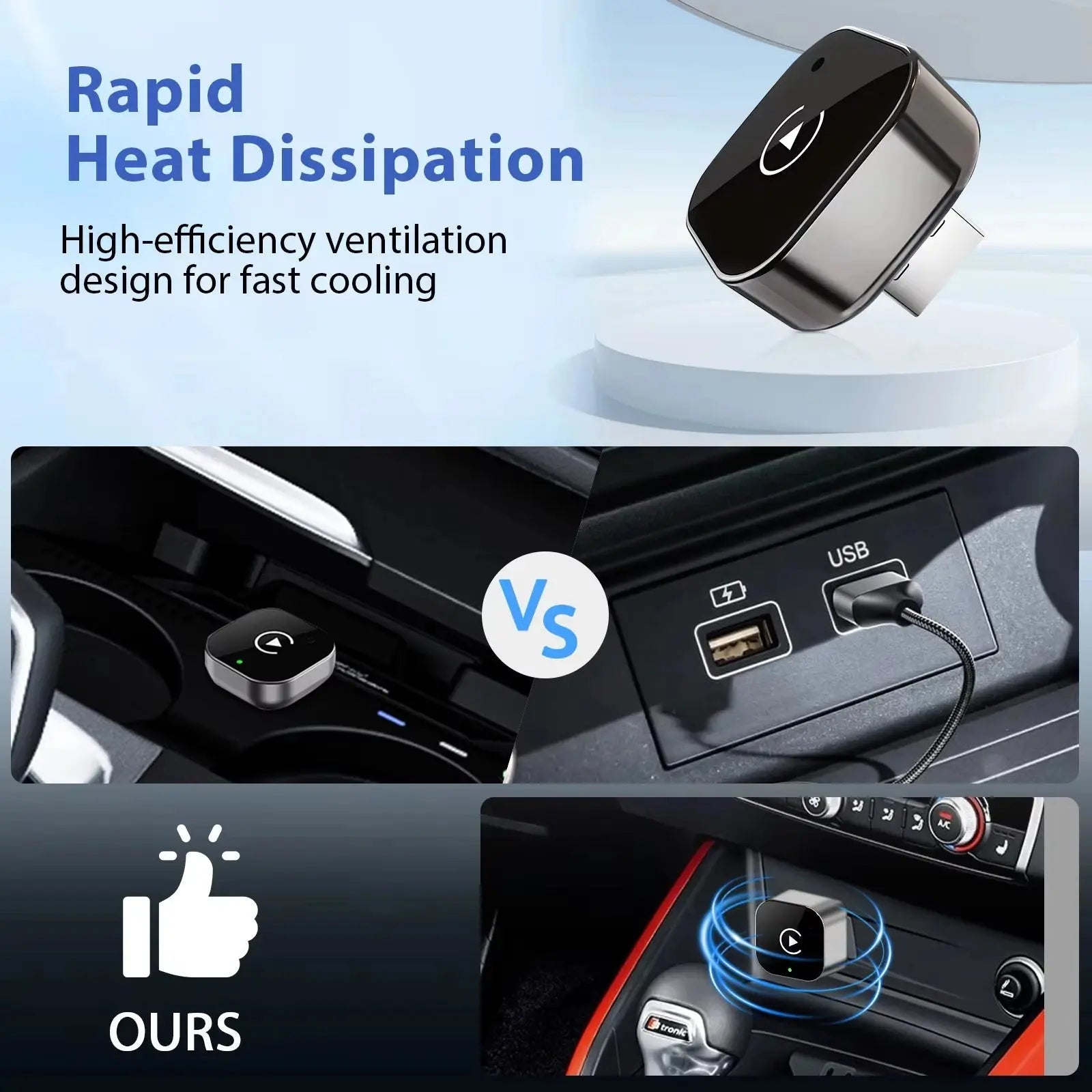 XUDA 2in1 Wireless CarPlay Adapter Android Auto AI Smart Box Car Intelligent Systems For VW Toyota Nissan Honda Ford Benz - Egypt Seller